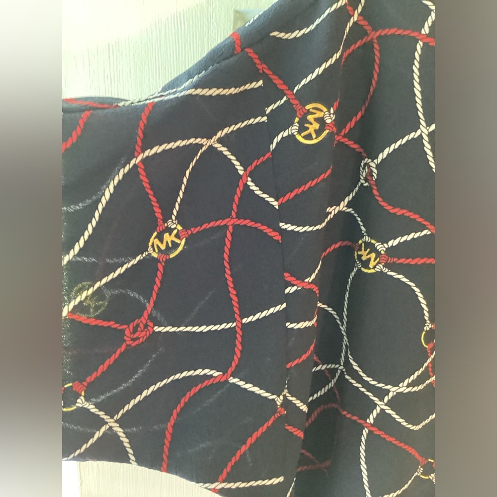 Michael Kors red, white, blue short sleeve side tie shirt - nautical - Picture 5 of 6